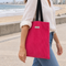 Tote bag en velours côtelé fuchsia – Doublure fraises